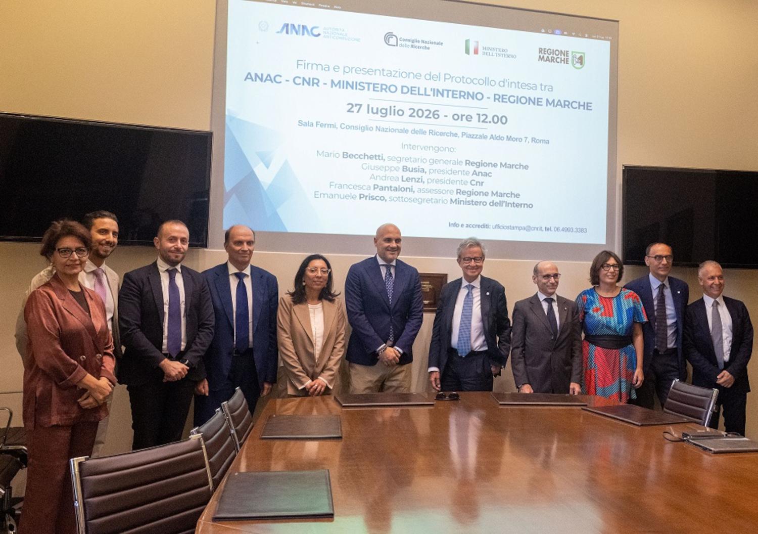 Protocollo Anac, Ministero dell'interno, Cnr e Regione Marche:  l’IA per la legalità