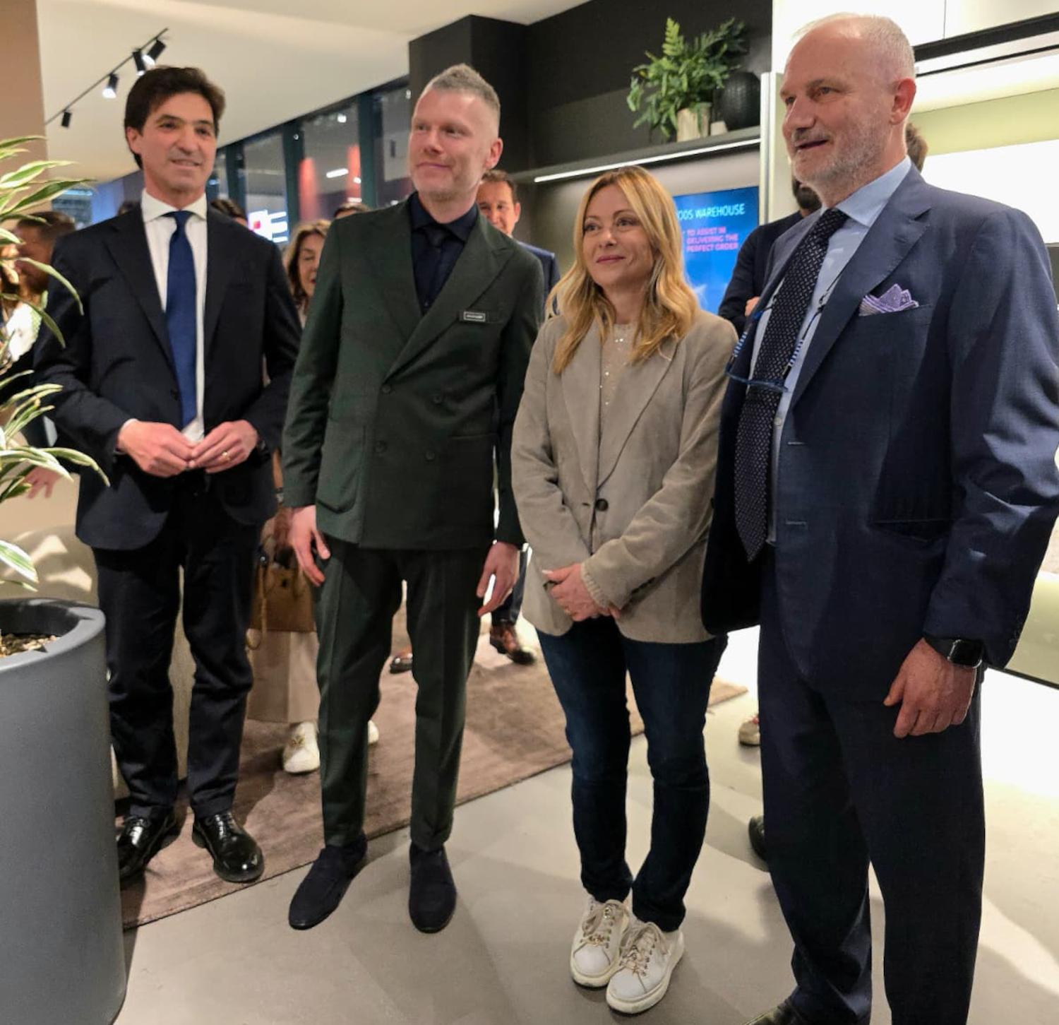 Il presidente Francesco Acquaroli al Salone del Mobile a Milano