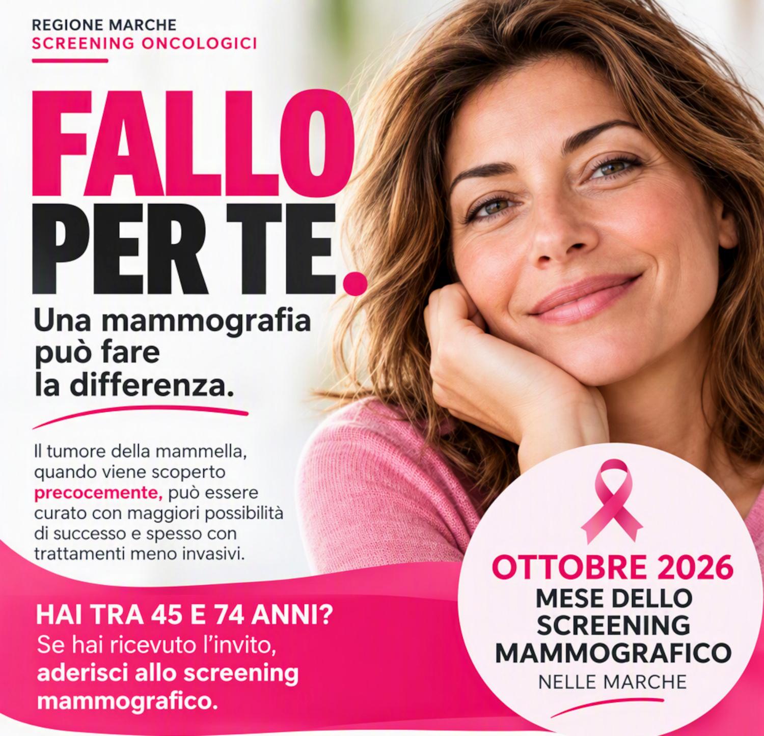 Ottobre rosa: nelle Marche un mese dedicato alla prevenzione del tumore della mammella 