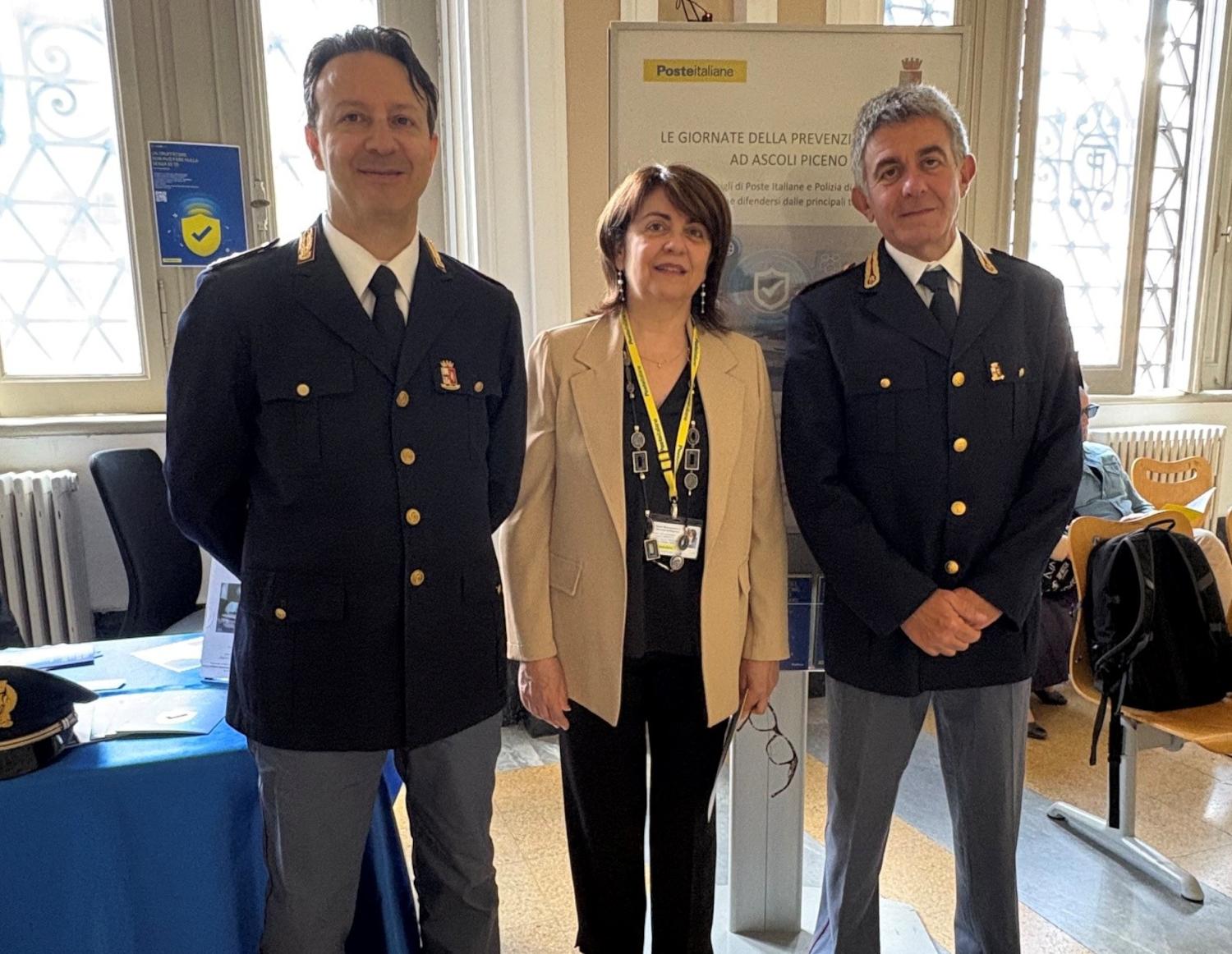 Polizia di stato e Poste Italiane insieme per la prevenzione delle frodi e a sostegno dei cittadini di Ascoli Piceno