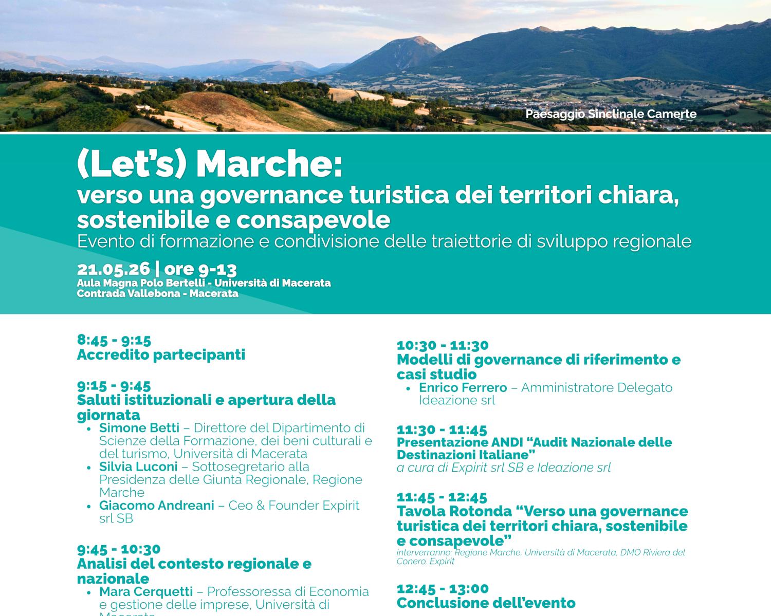 Dibattito sul futuro del turismo regionale '(Let’s) Marche: verso una governance turistica chiara, sostenibile e consapevole'