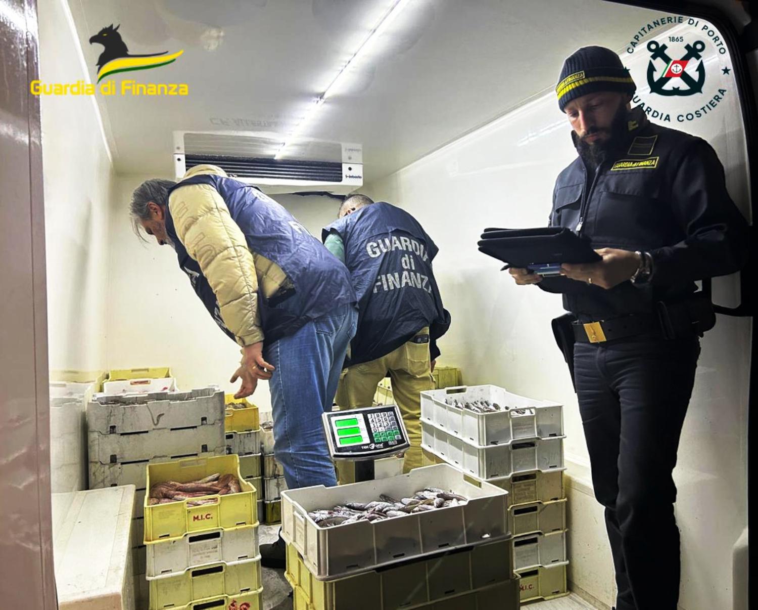 Operazione congiunta di Guardia di Finanza e Guardia Costiera a tutela di consumatori e filiera ittica locale, sequestrati 600 chilogrammi di prodotti ittici