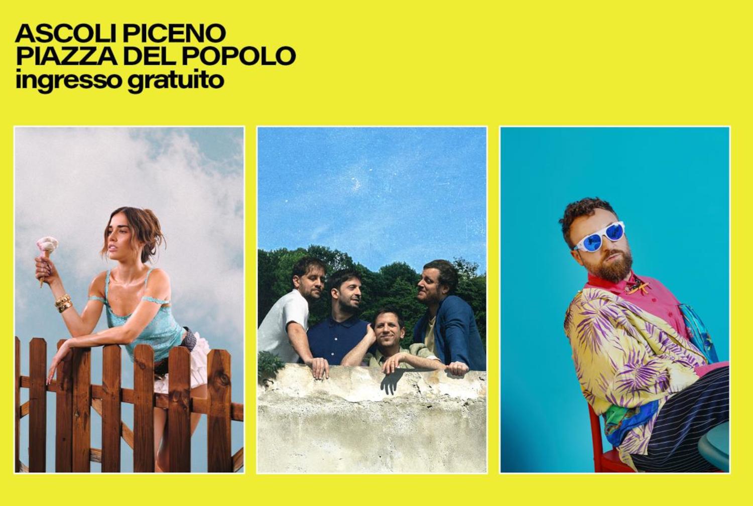 Tutto pronto per l'Ascoli Summer Festival: Clara, Eugenio in Via Di Gioia e Dargen D'Amico in concerto in Piazza del Popolo 