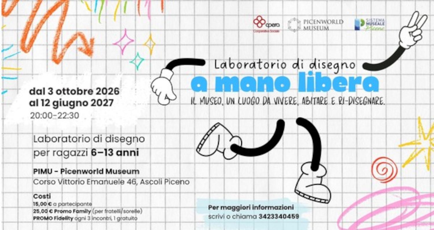 'A mano libera': al PIMU Picenworld Museum di Ascoli Piceno, un anno di laboratori di disegno per ragazzi dai 6 ai 13 anni