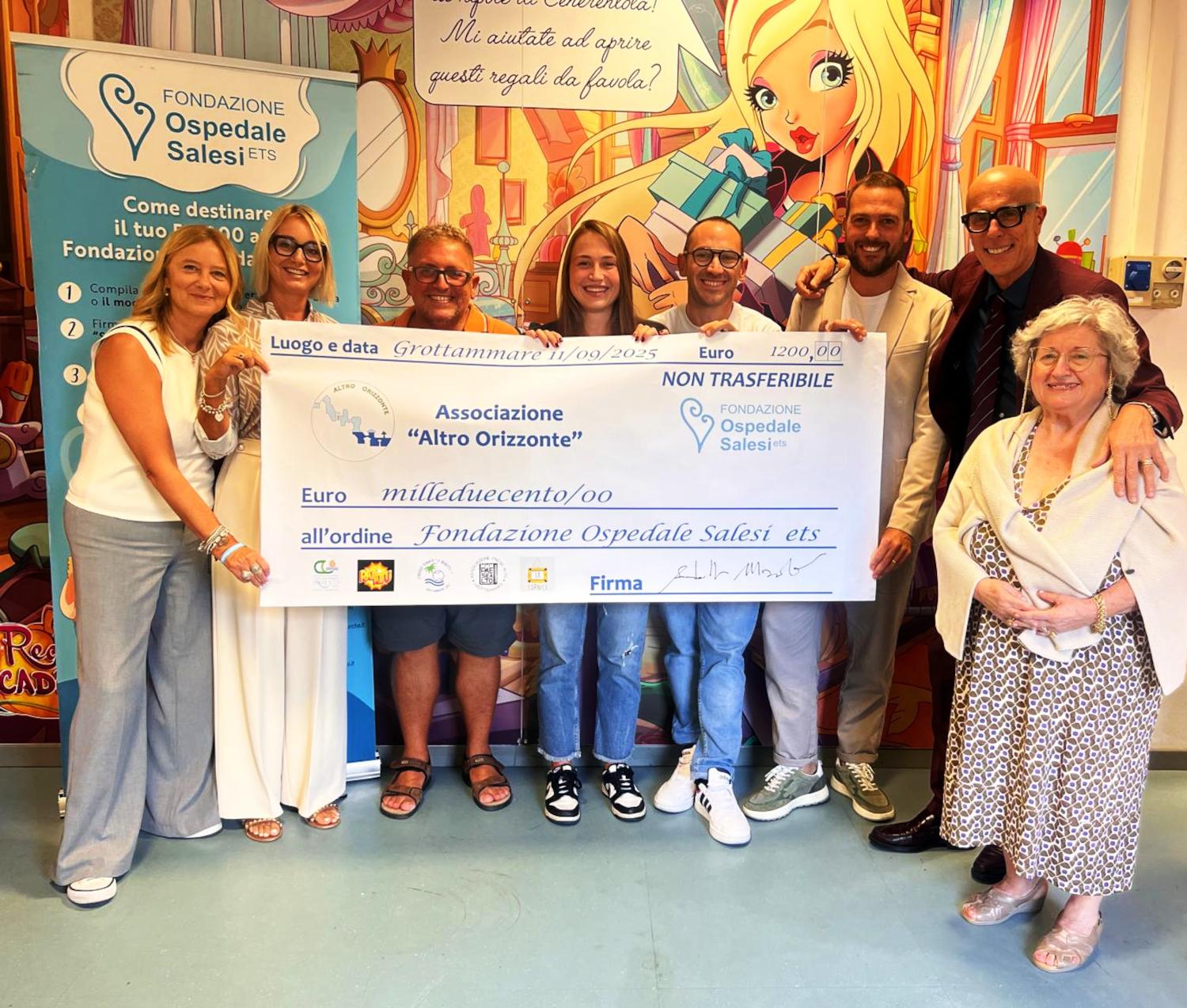 Grottammare, una comunità unita per i bambini del Salesi: consegnati i 1.200€ raccolti con l’asta di beneficenza