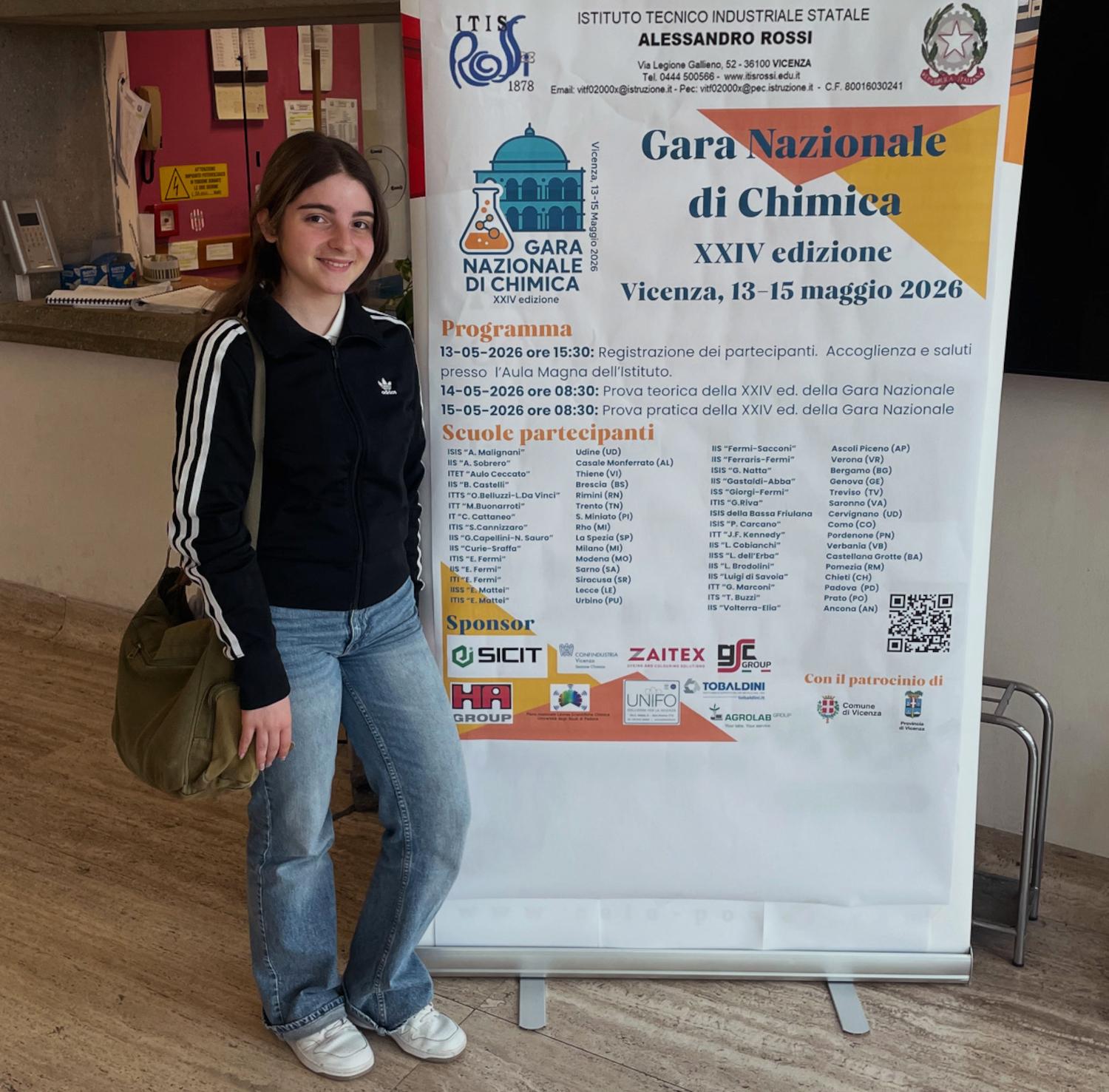 Valentina Schiavi studentessa dell'IIS 'Fermi - Sacconi - CPIA' di Ascoli Piceno alla Gara Nazionale di Chimica 