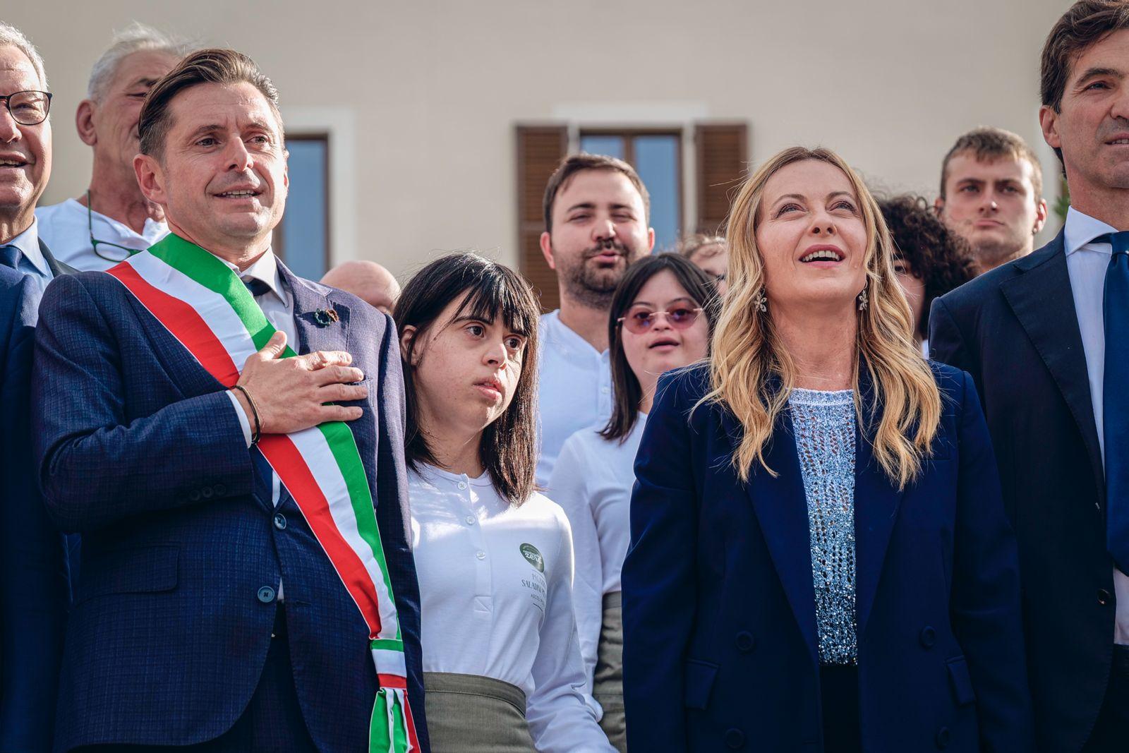 La Presidente del Consiglio Giorgia Meloni alla giornata inaugurale della Dimora Saladini Pilasti