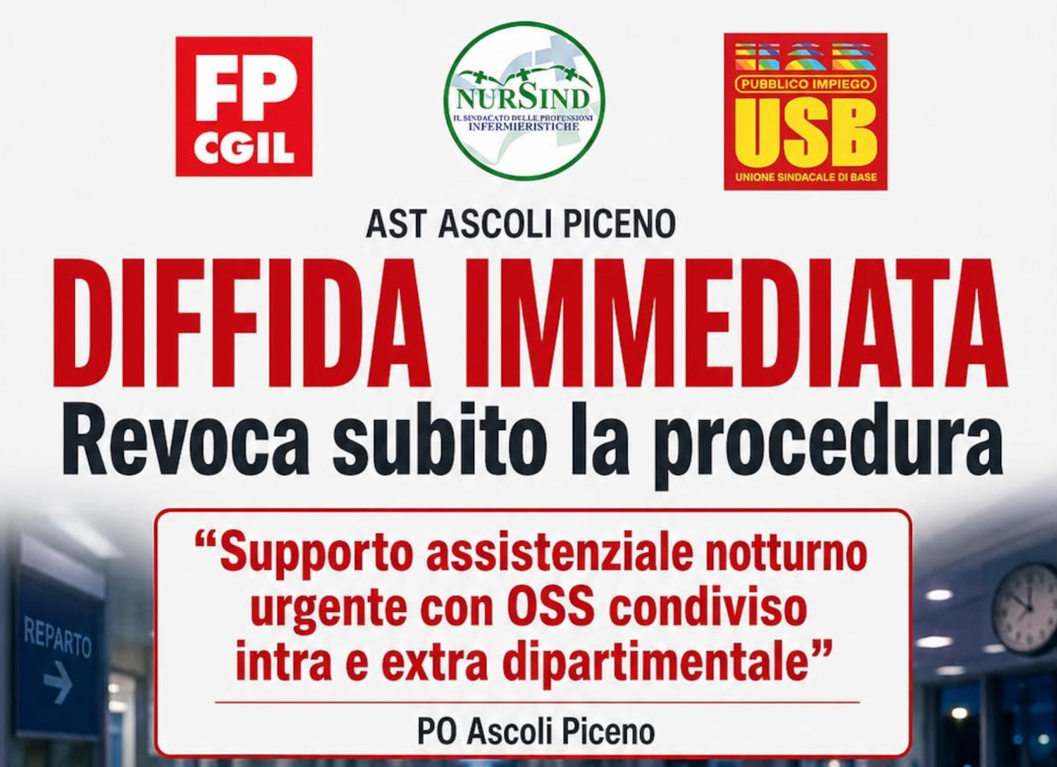 'Supporto assistenziale notturno urgente con OSS condiviso intra e extra dipartimentale PO Ascoli Piceno'
