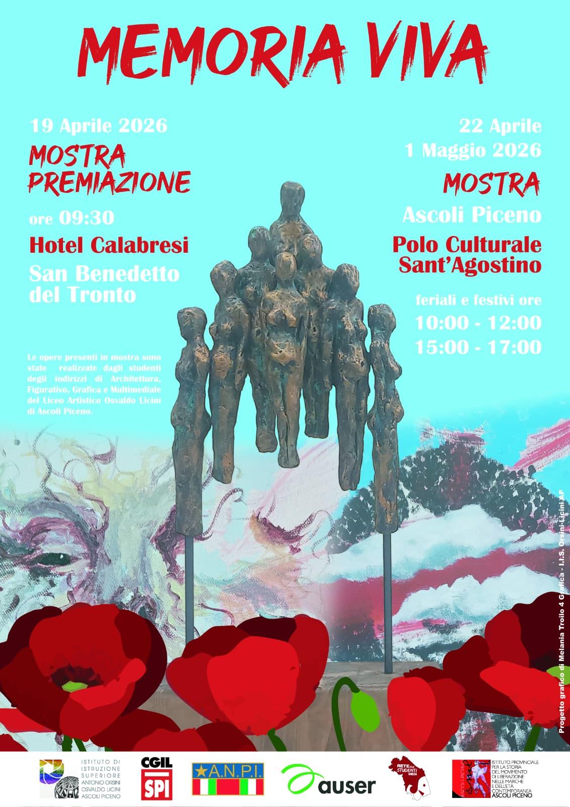 Inaugurazione ufficiale mostra conclusiva del progetto 'Memoria Viva' con elaborati studenteschi ad Ascoli Piceno