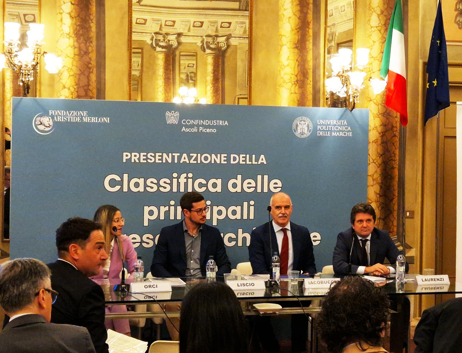 Fondazione Aristide Merloni. Presentata nella sede di Confindustria Ascoli Piceno la 'classifica delle principali imprese marchigiane'