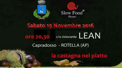 Slow Food Piceno organizza 'La castagna nel piatto'