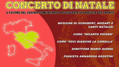 Concerto di Natale al Piceno, il ricavato va alla costruzione del Centro Comunitario Polivalente di Arquata