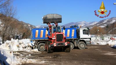 Sistemazione area per posizionamento case in legno a Pescara del Tronto