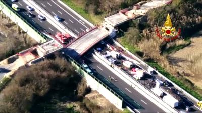 Riaperto il tratto dell'A14 dopo il crollo del ponte a Camerano