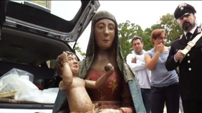 Carabinieri Nucleo tutela patrimonio culturale restituiscono 'Madonna con bambino' in legno, rubata a Roccafluvione