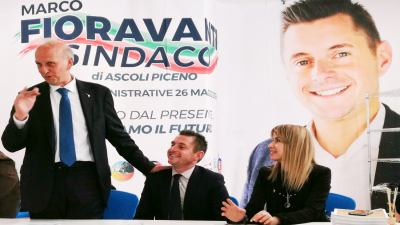 Il ministro dell' Istruzione Marco Bussetti: ' Sono qui per sostenere Marco Fioravanti nella sua candidatura a Sindaco  di Ascoli Piceno'