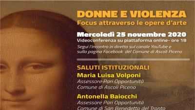 Incontro 'Donne e Violenza. Focus attraverso le opere d’arte', domani, mercoledì 25 novembre, alle ore 18 in occasione della 'Giornata internazionale per l'eliminazione della violenza contro le donne'