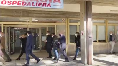 Gli assessori regionali Castelli e Baldelli in visita agli ospedali Mazzoni e Madonna del Soccorso per ascolto di dirigenti e operatori sanitari